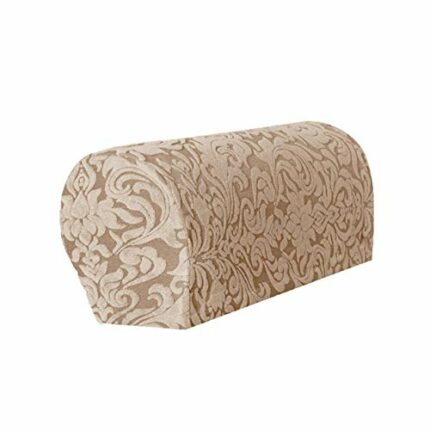 Faderr 2pcs/set Chair Arm Cover, Stretch Jacquard Sofa Armrest Cover, Tapestry Style Round Arm Caps Armrest Chair Covers, Anti-Slip Furniture Pro