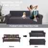 Sufdari Couch Covers,Sofa Cover 3 Seater,Stretch Settee Covers for Living Room,Seat Covers for Sofa,Three Seater Sofa Protector Cover, Washable E