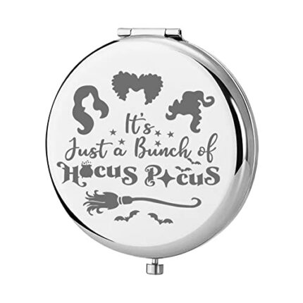 KEYCHIN Hocus Witch Pocket Mirror Winifred Mary and Sarah Witch Fans Gifts It's Just a Bunch of Hocus Copmact Mirror for Women Girls (Hocus Mirro