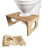 Bamboo Toilet Stool, Foldable Potty Stool for Bathroom, Squatting Step Footstool, Durable Stepping Wooden Poop Stool for Toilet Squat Position