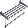 Towel Rack,Shelf Chrome 304 Stainless Steel Bath Towel Rail Perforated Towel Holder Simple Double-Layer Bathroom Rack Wall Mounted Towel Holder I
