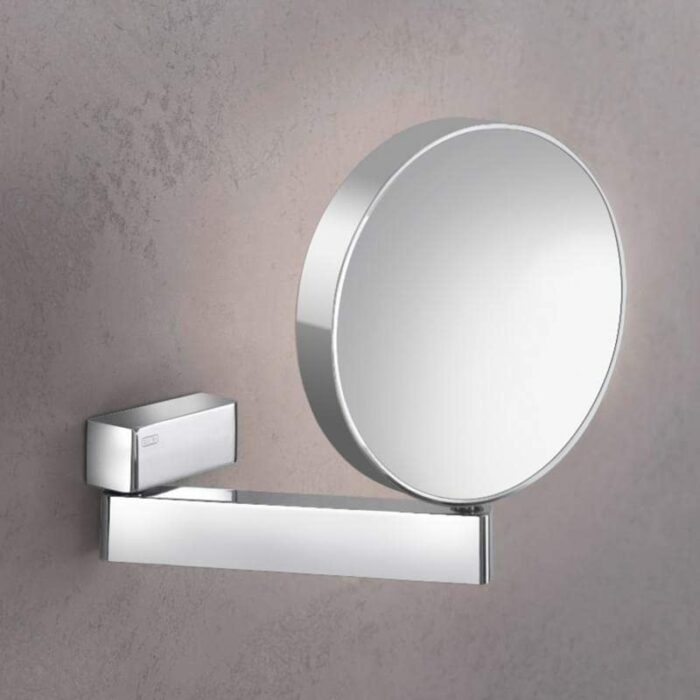 Emco 109500117 Round Cosmetic Mirror with Articulated Arm 3x and 7x Magnification on Both Sides