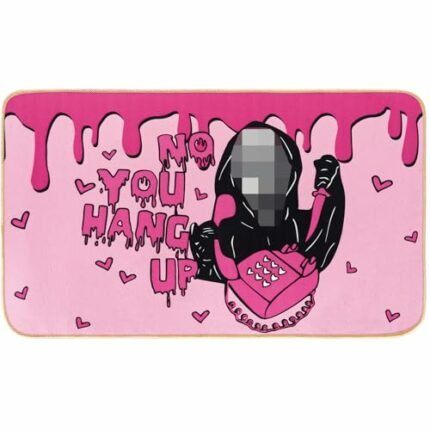 AnyDesign Pink Halloween Doormat Horror Ghost Front Door Mat Non-Slip Scary Ghost Decorative Door Rugs Carpet Floor Mat for Halloween Indoor Outd