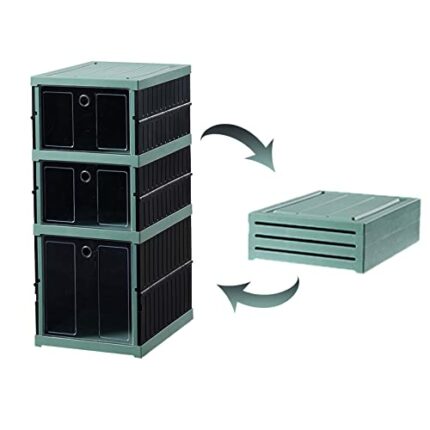 DXDYDZ Foldable Shoe Rack 3 Tier Shoe Storage Box Quick Assembly No Tools Required Sturdy Shoe Organizer with Lid Dust-proof Shoe Storage Cabinet