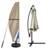 wiipara Parasol Cover with Rod, Cantilever Parasol Protective Cover fit for 2-4m Waterproof UV-Block Windproof Large Umbrella Cover with Zip and