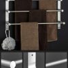 Towel Rack Three-bar Wall-Mounted Towel Rail With Two U-Shaped Hooks,for Kitchen Bathroom Toilet Hotel Office(Color:60cm)
