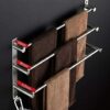 Towel Rack Three-bar Wall-Mounted Towel Rail With Two U-Shaped Hooks,for Kitchen Bathroom Toilet Hotel Office(Color:60cm)