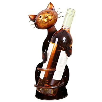 CAIGOU Creative Metal Wine Stand Durable Delicate Metal Wine Rack for Mother's Day Special Day Gift