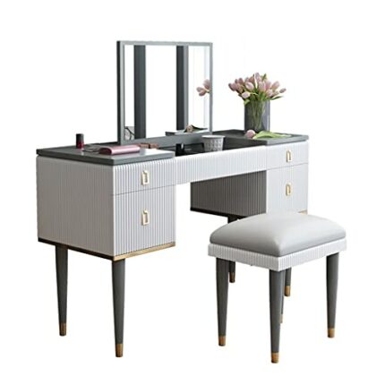 DINGZZ Dressing Table with and Stool Large Jewelry Storage Makeup Organizer Bedroom Furniture
