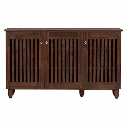 ZCMEB Home Hallway 3-Door Wooden Entryway Shoes Storage Wide Cabinet Shoes Rack Shoe Storage