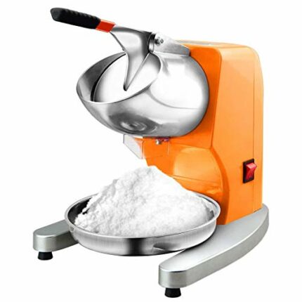 SBSNH Electric Ice Crusher Shaver Snow Cone Maker Machine Orange 200lbs/hr for Home and Commerical Use(Heightening)