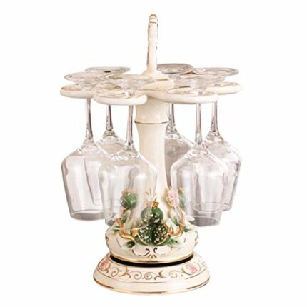 KXDCZ Tabletop Wine Racks Wine Glass Rack Upside Down Can Be Rotated Home Ceramic Goblet Rack