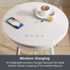 TAMITO Coffee Table Living Room Tables Bluetooth Speaker with Wireless Charger and USB Charging Stand Smart Side Table, Charging Base Bedside Tab