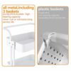 ASelected 3 Tier Storage Trolley with Lock 82x45x37CM Kitchen Storage Utility Cart Rolling Storage Rack for Bedroom Bathroom Office(White)
