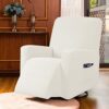 subrtex Recliner Chair Cover Stretch Recliner Slipcover 1 Piece Furniture Protector Anti Slip (Cream)