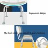 Bath Stools,Shower Stool Bath Chair Bathroom Seat - Lightweight Aluminum - Portable - with Backrest - Height Adjustable for The Elderly with Disa