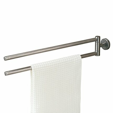Tiger Boston Towel Rail with 2 Arms, Stainless Steel Brushed, Metal, 5 x 9.5 x 51 cm