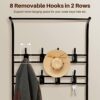 Bigzzia Coat and Shoe Rack Entryway, 3-in-1 Metal Hall Tree with 3-Tier Shelf and 16 Removable Hooks, Simple and Narrow Coat Racks Free Standing