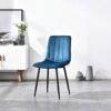 WANGFENG 2PCS Dining Chair, Fleece kitchen chair Upholstered Accent Chairs with Sturdy Metal Legs for Home Office Furniture