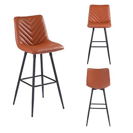 PS Global Venice Barstool Luxurious Faux Leather Upholstery Elegant Barstool For Breakfast Bar, Counter, Kitchen and Home Barstool, Quality Mater