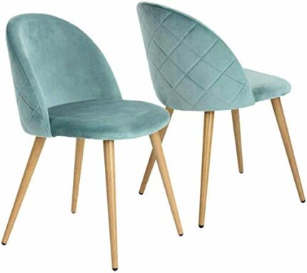 Modern Kitchen Dining Room Chairs Dining Chairs Set Of 2 Soft Seat And Back Kitchen Chairs With Wooden Style Sturdy Metal Legs Velvet Chairs For