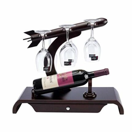 LIUZH European Creative Wine Rack, Wine Glass Rack Upside Down Wine Bottle Rack Wooden Wine Rack Home