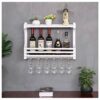 Wall-Mounted Wrought Iron Wine Glass Holder Creative Metal Display Storage Kitchen Home High Glass Holder Stylish Simplicity Tableware Bottle Hol