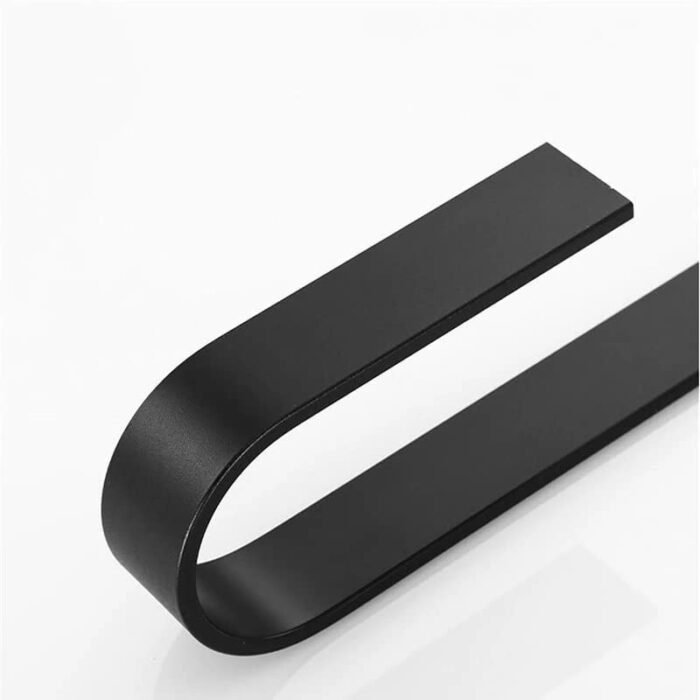 ZTTTD Bathroom Towel Bar Aluminum Wall Mounted Nail Free Towel Bar Black Painted Bathroom Towel Rack (Color : Svart, Size : 50cm)