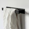WJUAN Stainless Steel Towel Holder 40 cm Towel Holder Black Matt Towel Rail No Drilling Hand Towel Holder Stick for Bathroom Wall