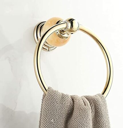 RAKUTE Bathroom Light Luxury Golden Stainless Steel Towel Ring, Towel Hanger Holder, Towel Rack, Towel Rail Bathroom Ring