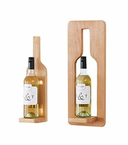 EYLINK Wine Racks,Bottle Holder Vintage Bar - Industrial Floating Shelves Storage Organizer - Wall Mount Wine Shelf Rustic Home Decor Design/Set