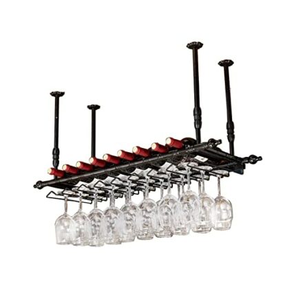 EYLINK Hanging Wine Rack, Retro Ceiling Decoration Rack, Hanger Flower Stand Suitable for Living Room Dining Room Bar (Color : A, Size : 80X30X60