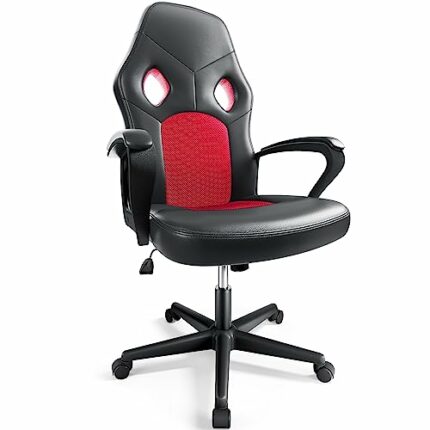 BASETBL Gaming Chair, Office Chairs Swivel Racing Work Chair with Lumbar Support, Leather PC Gaming Chair, Adjustable Desk Chairs for Home Office