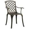 vidaXL Biatro Set 3 Piece Outdoor Furniture Set Balcony Bistro Table and Chairs Patio Garden Balcony Table Chairs Furniture Cast Aluminium Bronze