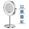 Benbilry LED Lighted Makeup Mirror - 7 Inch 1x/10x Magnifying Mirror Touch Control, Double Sided Magnified Vanity Mirror With Stand, Battery Oper