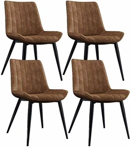 dining chair Kitchen Dining Room Furniture Chairs Set Of 4 Dining Chairs With Metal Feet And Backrests PU Leather Seats Suitable For Kitchen Dini