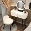 BVDSG Solid Wood Dressing Table Bedroom Small Apartment Slate Table Dressing Table (Color : Argento, Size : Light Grey)