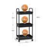 3-Tier Plastic Rolling Utility Cart with Handle, WASJOYE Multi-Functional Storage Trolley for Office, Bathroom, Nursery, School Supplies, Narrow