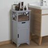 BECTSBEFF Tall Bedside Tables Fully Assembled, No Assembly Wood Bedside Cabinets/End Table/Bathroom Cabinet for Living Room, Bedroom, Hallway-Gra
