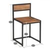 WALNUT Elm Wood Simple Dining Table Set Breakfast Table And Chair Three-Piece [90x47x75.5cm] Kitchen Room Furniture