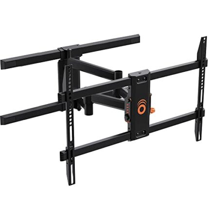 ECHOGEAR Full Motion TV Wall Mount for TVs Up to 82" - Works with Any Stud Spacing Up to 24" - Smooth Extension, Swivel, & Tilt - Wall Template f