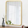 AOAOPQ 45x65 cm Green Wall Bathroom Mirror Horizontal Vertical for Vanity Rectangle Large Bathroom Mirror Vanity Mirror Anti Rust Hangs Horizonta