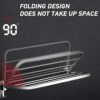 Towel Rack Holder Bathroom,Single Layer Wall Mount 90 Folding Towel Rail with Hooks,Storage Shelf with 3 Towel Bar 80Cm
