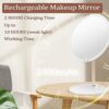 ANGNYA Makeup Mirror with Light, Rechargeable Vanity Mirror with 3 Color Adjustable Lights / 10x Magnifying Mirror