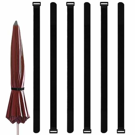6pcs Patio Umbrella Strap, Adjustable Parasol Straps Nylon Patio Umbrella Tie Strap Replacement Patio Umbrella Secure Straps for Umbrella Garden
