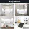 3 Way Mirror, 360 Mirror with LED Lights Self Cut Hair, Trifold Vanity Mirror, Back View Mirror with Height Adjustable Telescoping Hooks for Self