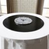 CHEWYNP Table Turntable Tempered Glass Black Glass Turntable (10mm Thick) Conjoined Disk Rotating Table