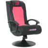 BraZen Stag 2.1 Bluetooth Ergonomic Video Pedestal Rocker Surround Sound Gaming Chairs for Kids with Speaker Subwoofer and Pedestal base - Blue