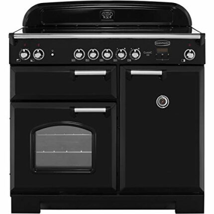 Rangemaster Classic CLA100ECBL/C 100cm Electric Range Cooker with Ceramic Hob - Black / Chrome - A/A Rated