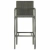 vidaXL Outdoor Bar Set 5 Piece Garden Dining Set Garden Bar Outdoor Furniture Set Garden Table and Chairs Bistro with Armrest Poly Rattan Grey